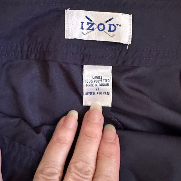 Izod Side Button Close Navy Golf Skort Skirt over Shorts Size 4 - Picture 6 of 10